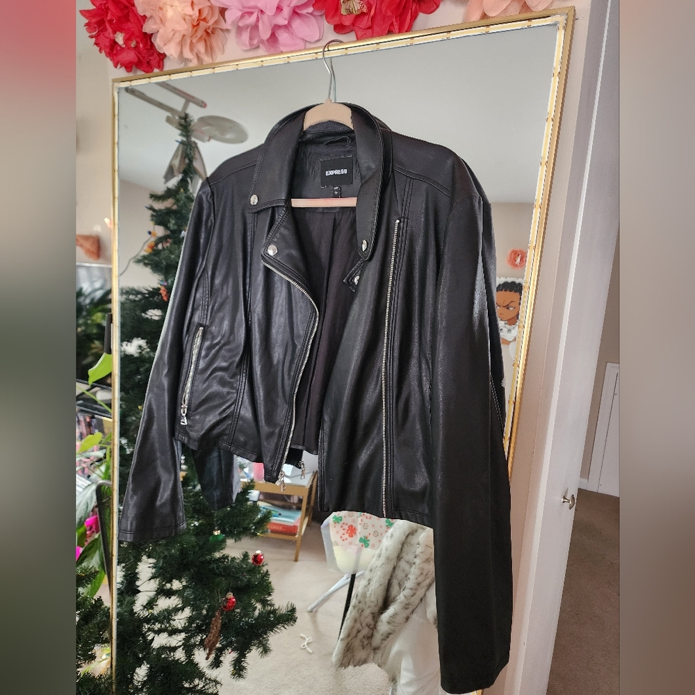 Express Black Faux Leather Jacket